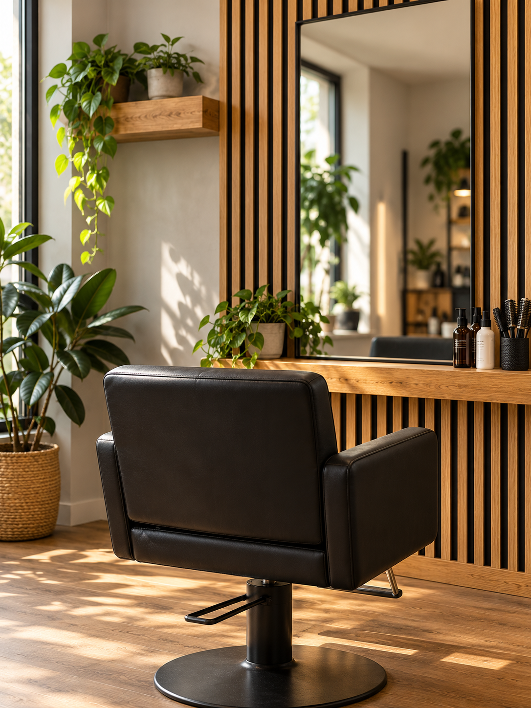 Euer Platz am Spiegel. – KI-Visualisierung des Salonambientes
